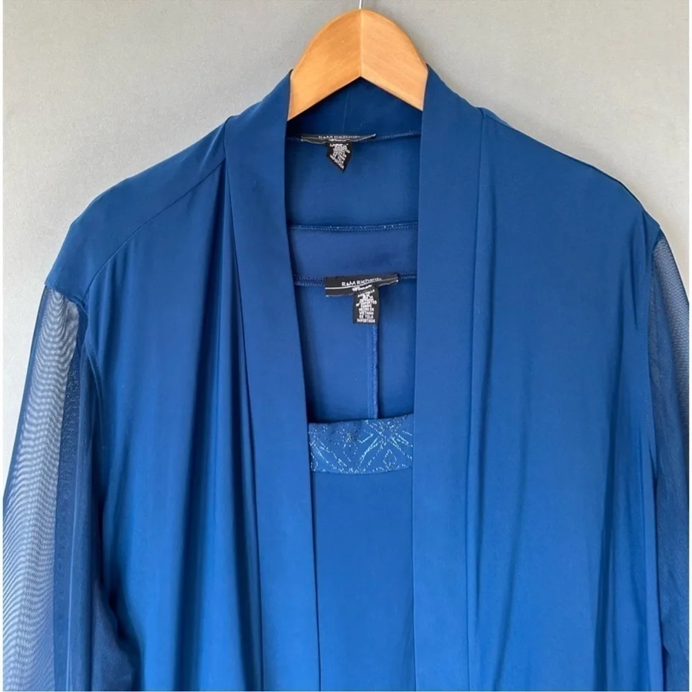 378. NWT R&M Richards Women's Plus Shift Dress with matching Jacket Peacock 3x
